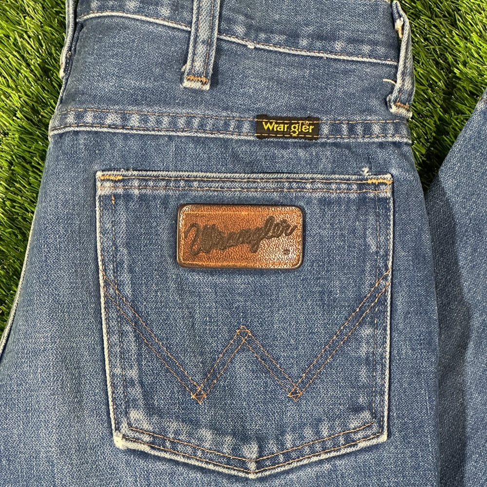 Vintage Wrangler Cowboy Cut Jeans 30x32 Mens Blue Regular Fit 70s Ideal Zipper - Picture 2 of 7